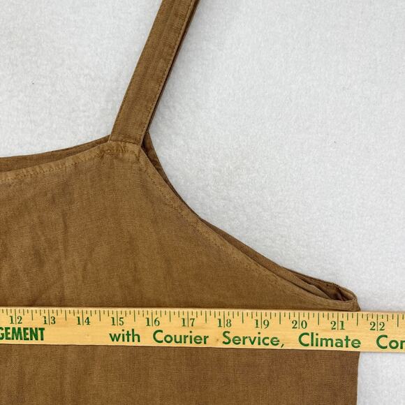 UNIVERSAL THREAD Overalls M Utility Cropped Jumpsuit Relaxed Linen Blend Brown - Picture 10 of 12